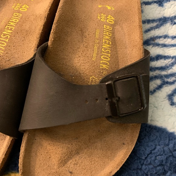 Birkenstock Madrid black slides sandals woman’s 9 men’s 7 - Picture 5 of 11